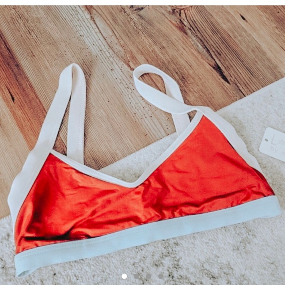 L*space red,cream,blue bikini top.